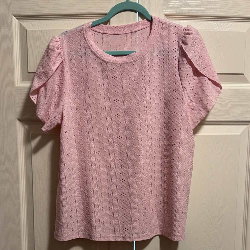 Elegant Pink Lace Women's Top
